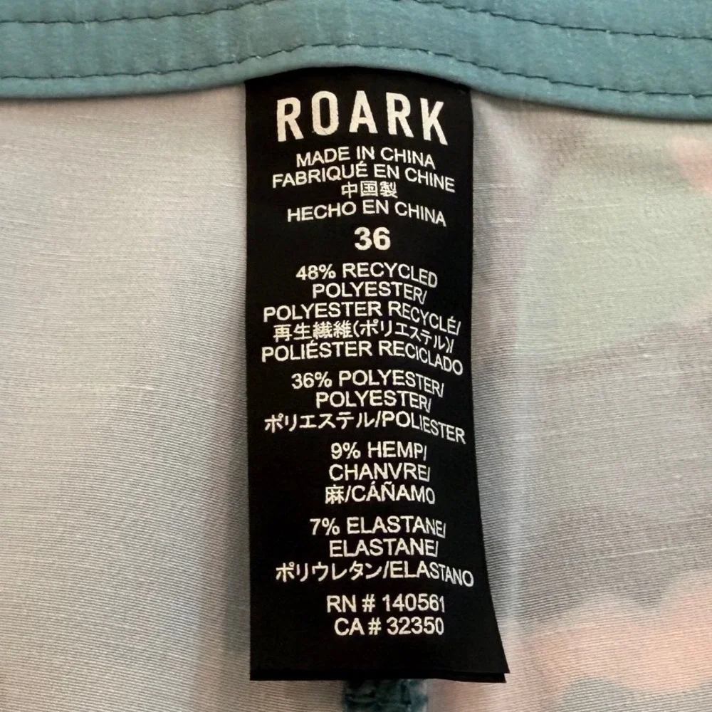 Roark Passage 18 Viaje Boardshorts Mens 36 Hemp Blend Blue Graphic RB405-AGV